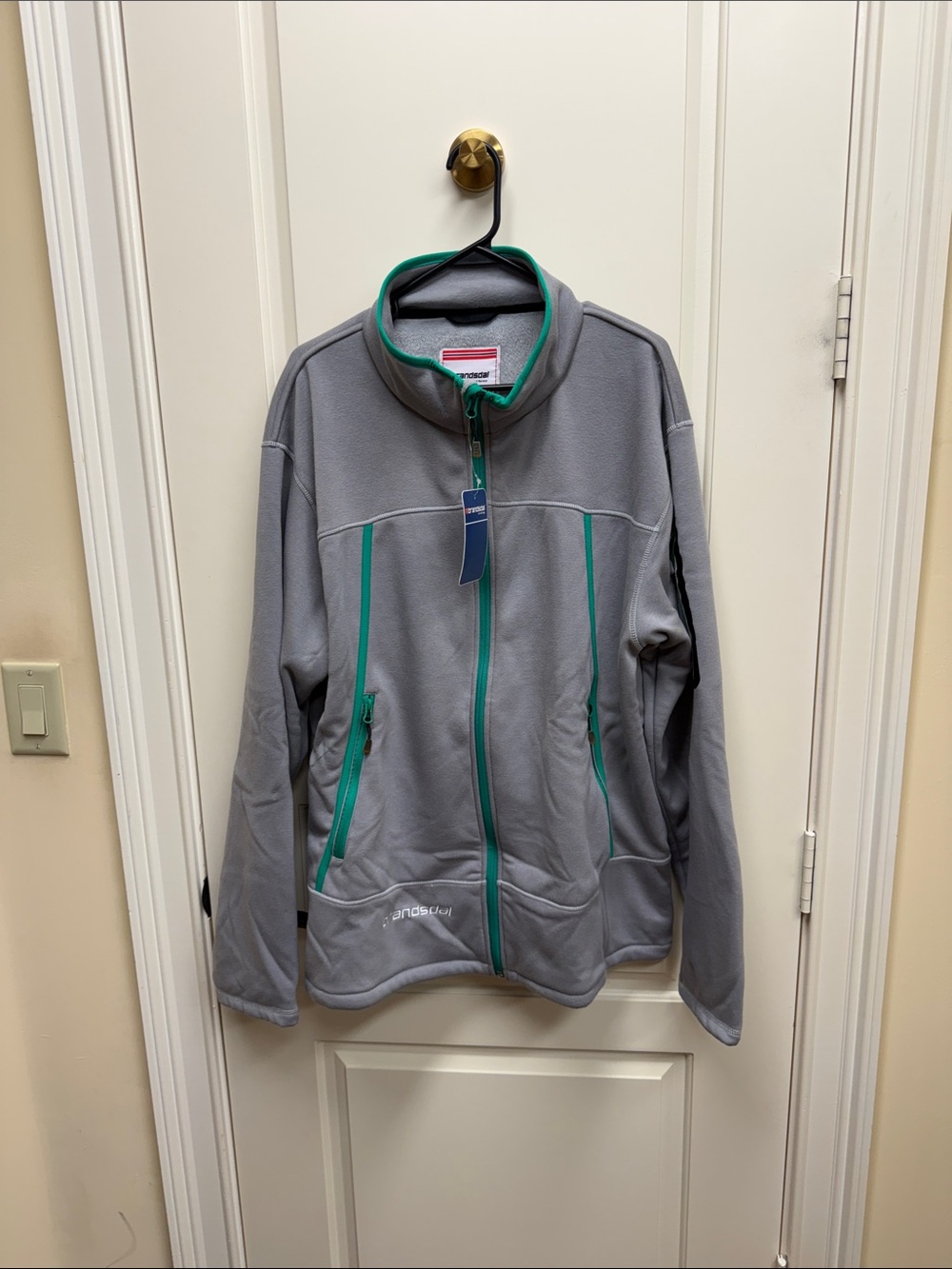 Brandsdal of Norway Men's Lightweight Gray Jacket with Teal Trim